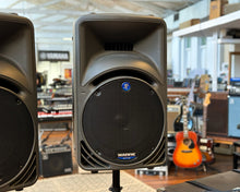 Load image into Gallery viewer, Mackie SRM450 Powered Speakers - Pair w/ Flight Cases &amp; Stands
