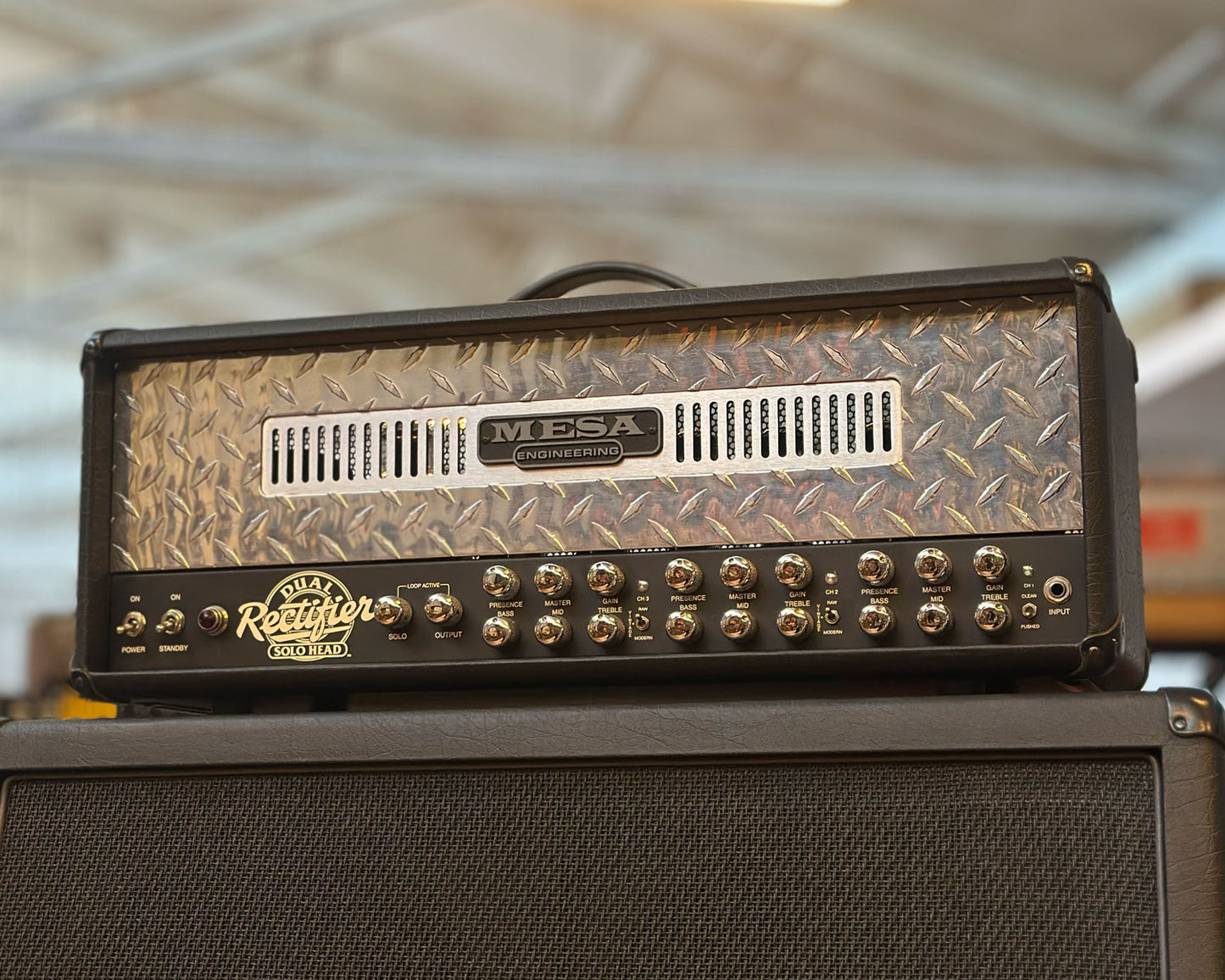 Mesa Boogie Dual Rectifier Solo Head 3-Channel 100W Amp - Chrome Panel