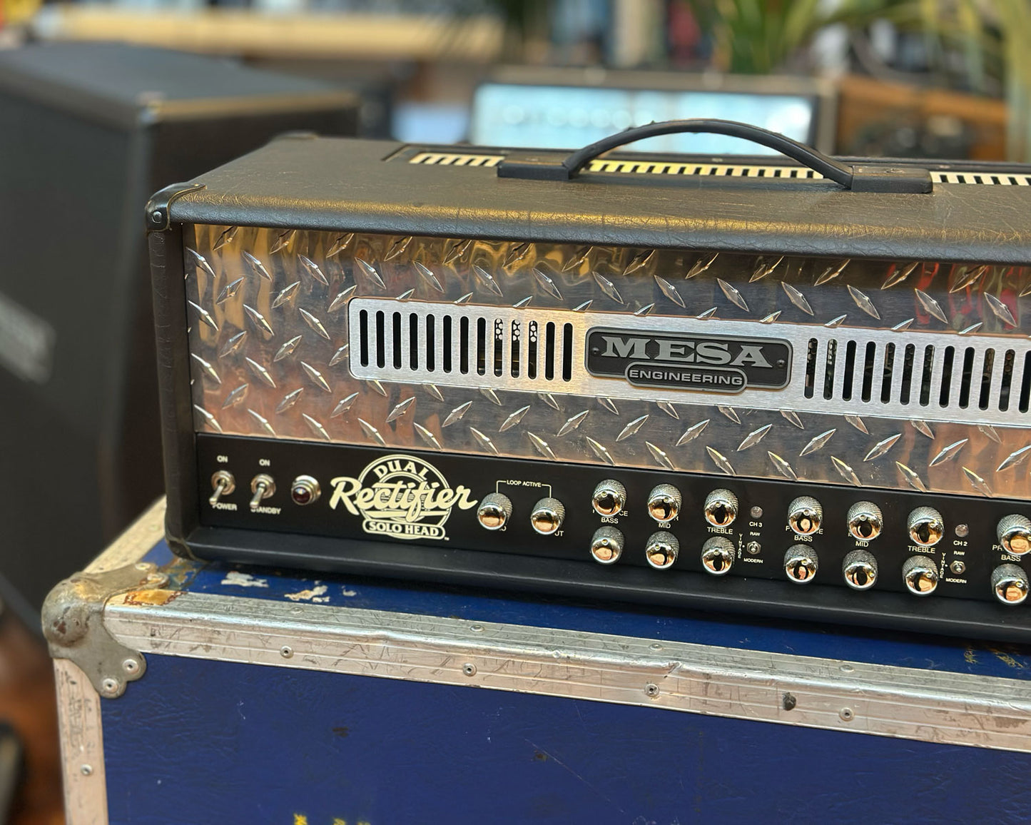 Mesa Boogie Dual Rectifier Solo Head 3-Channel 100W Amp - Chrome Panel