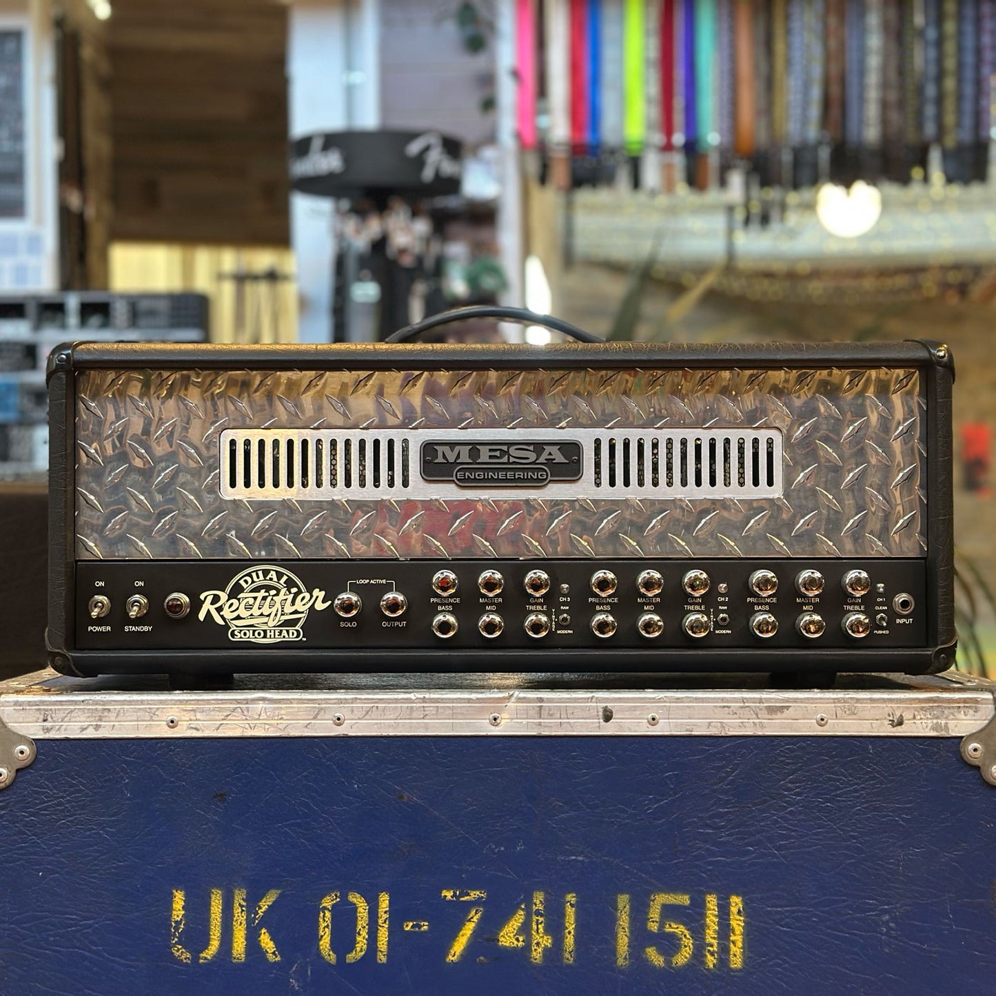 Mesa Boogie Dual Rectifier Solo Head 3-Channel 100W Amp - Chrome Panel