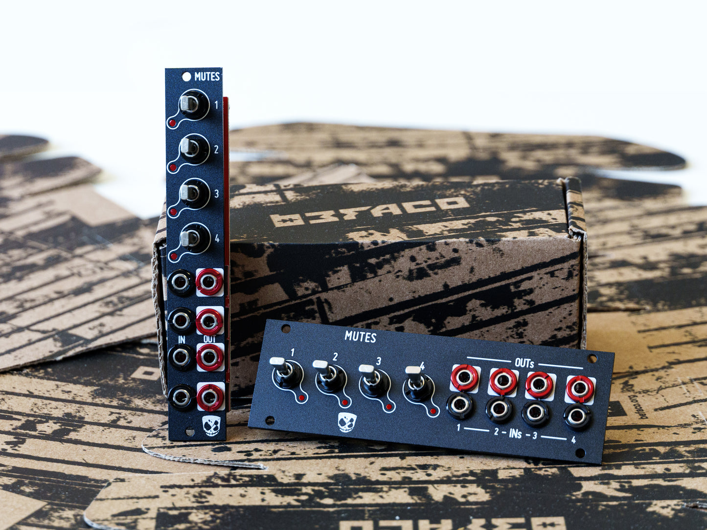 DivKid/Befaco Mutes mk2 3U with Alternate 1U Panel