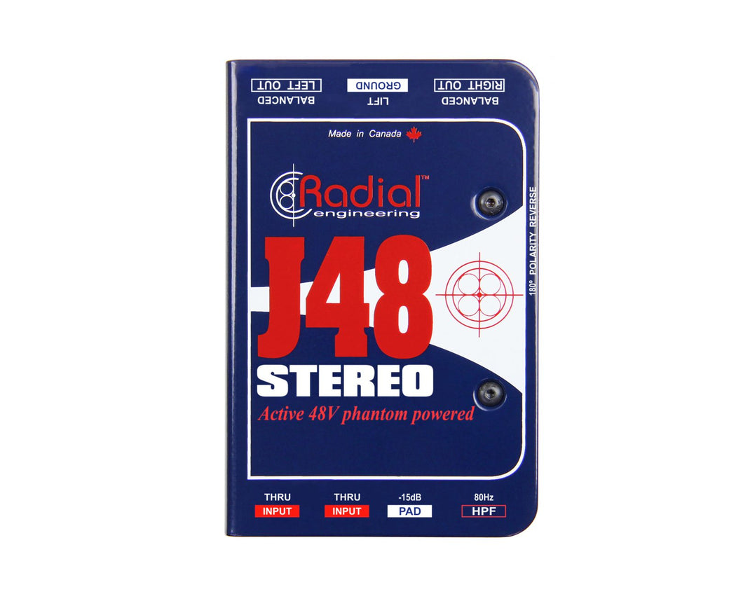 Radial Active 48V 2-channel direct box with digital switching supply