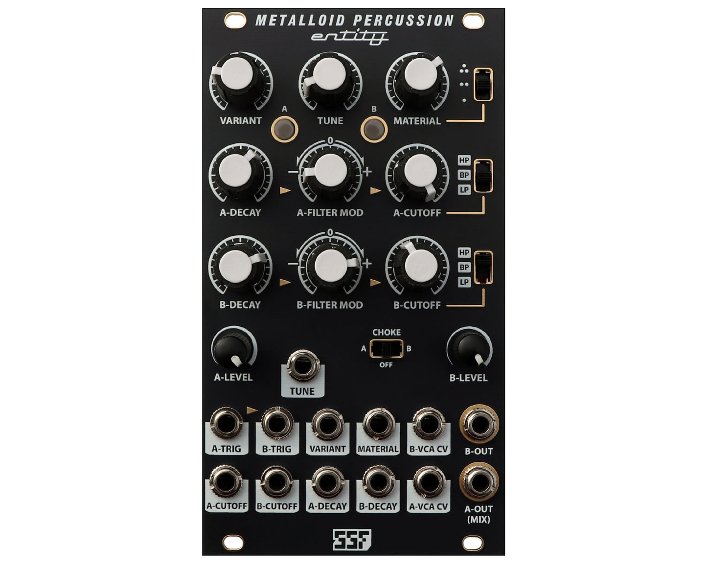 SSF Metalloid Percussion Entity Analog Metallic Noise Synthesizer Voice