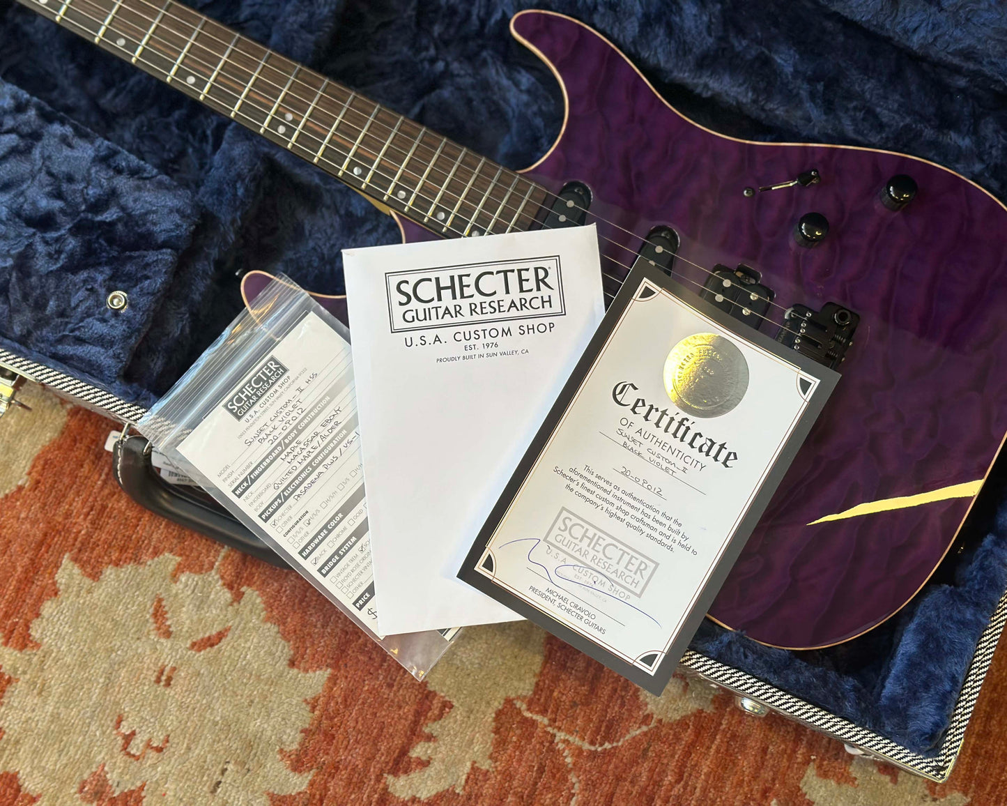 Schecter USA Custom Shop Sunset Custom II - Black Violet w/ OHSC & Paperwork