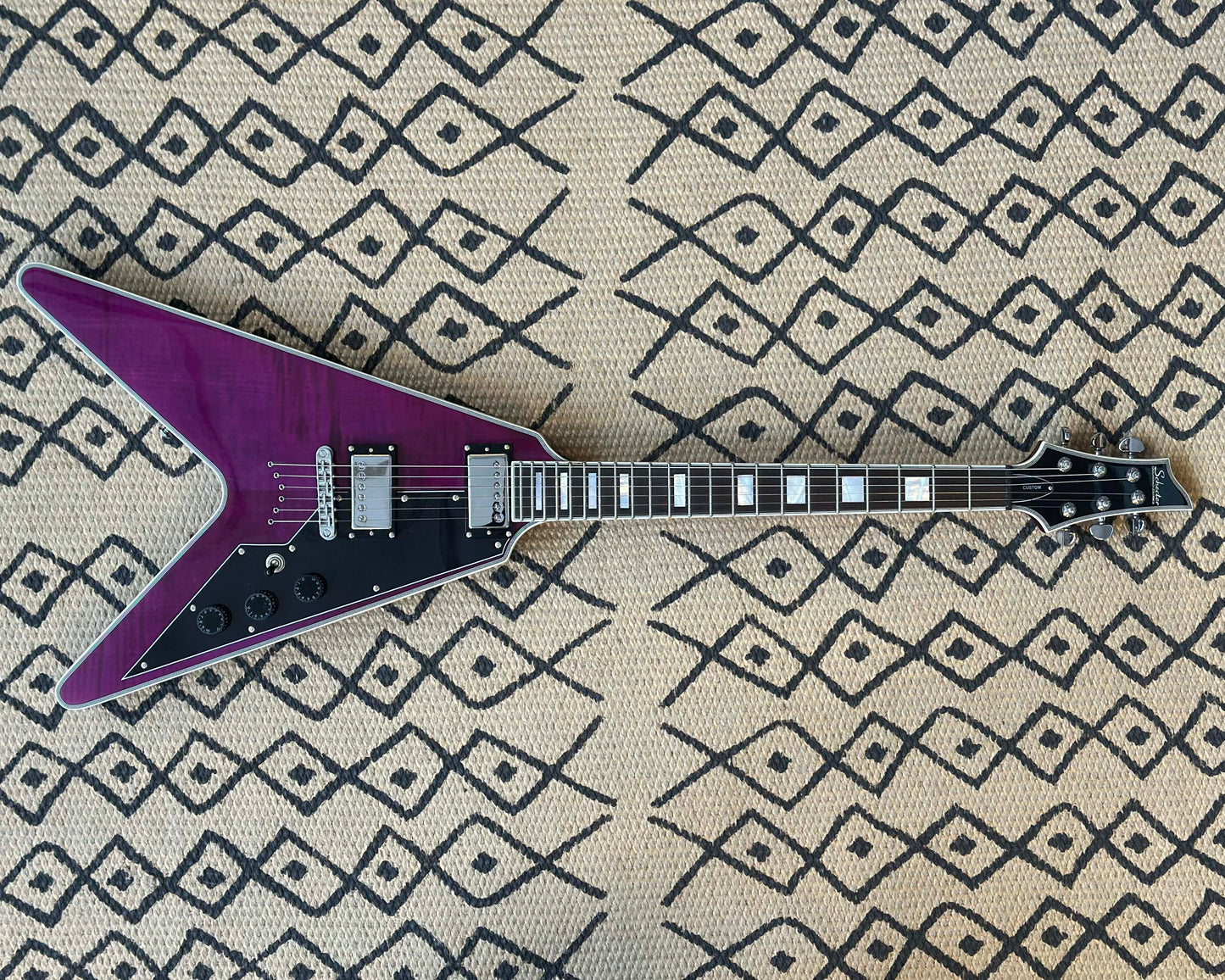Schecter V-1 Custom - Transparent Purple w/ SKB Semi-HSC