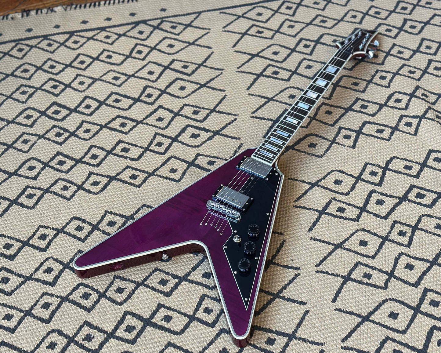 Schecter V-1 Custom - Transparent Purple w/ SKB Semi-HSC