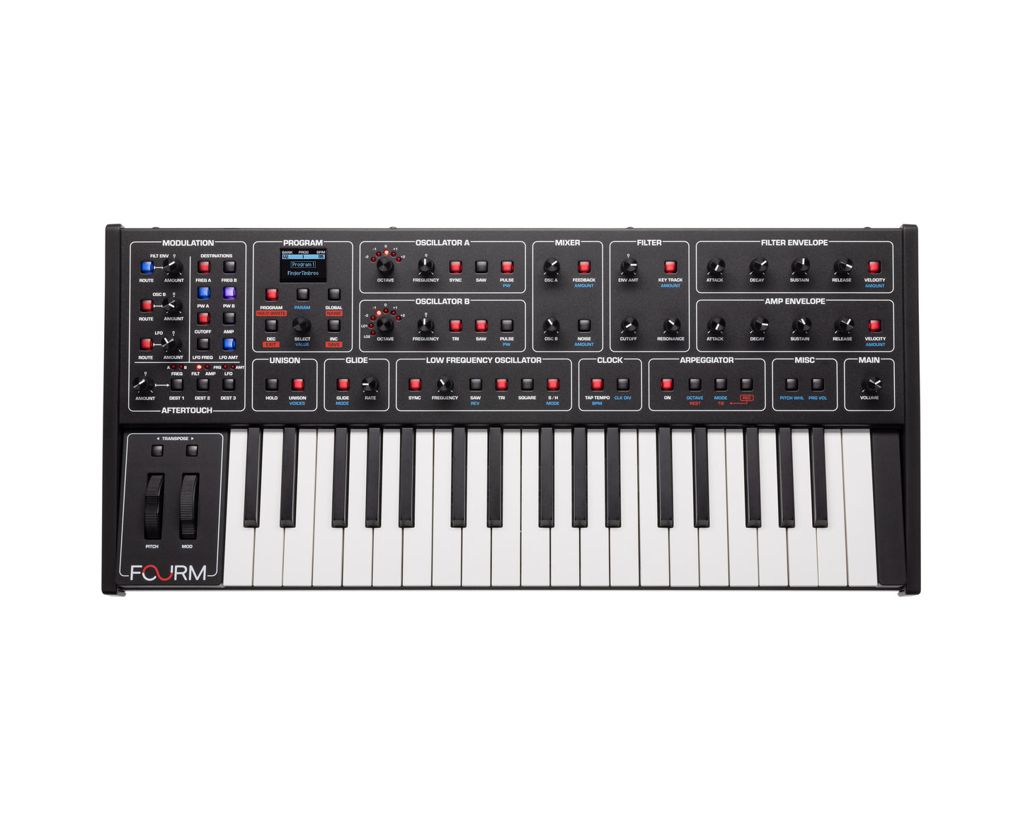Sequential Fourm 4-Voice Analog Synthesiser With Polyphonic Aftertouch