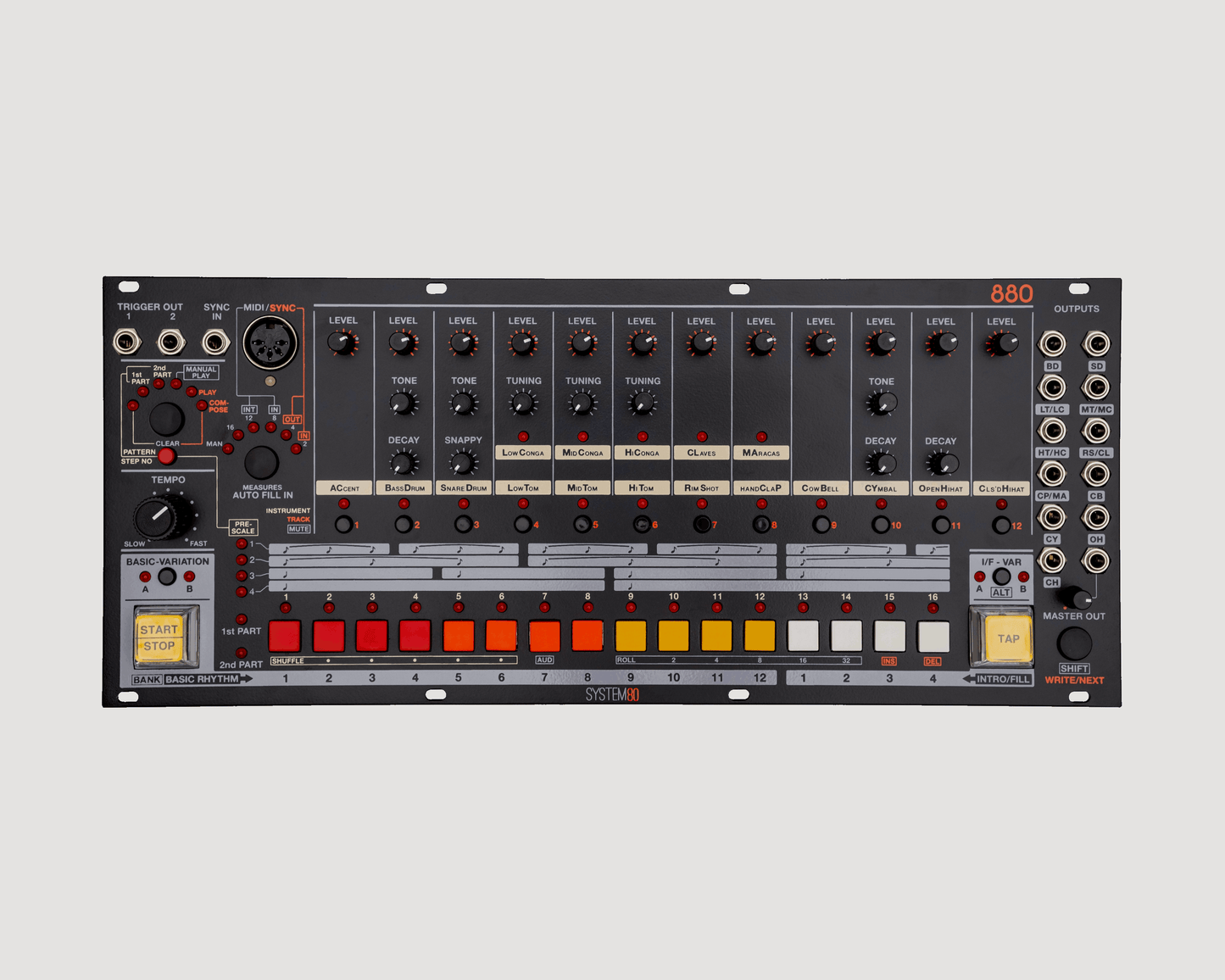 System80 880 Analog Drum Machine Eurorack Module