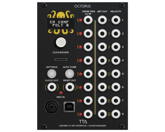 Tiptop Audio Octopus - USB/Midi to ART Interface + Voice Manager