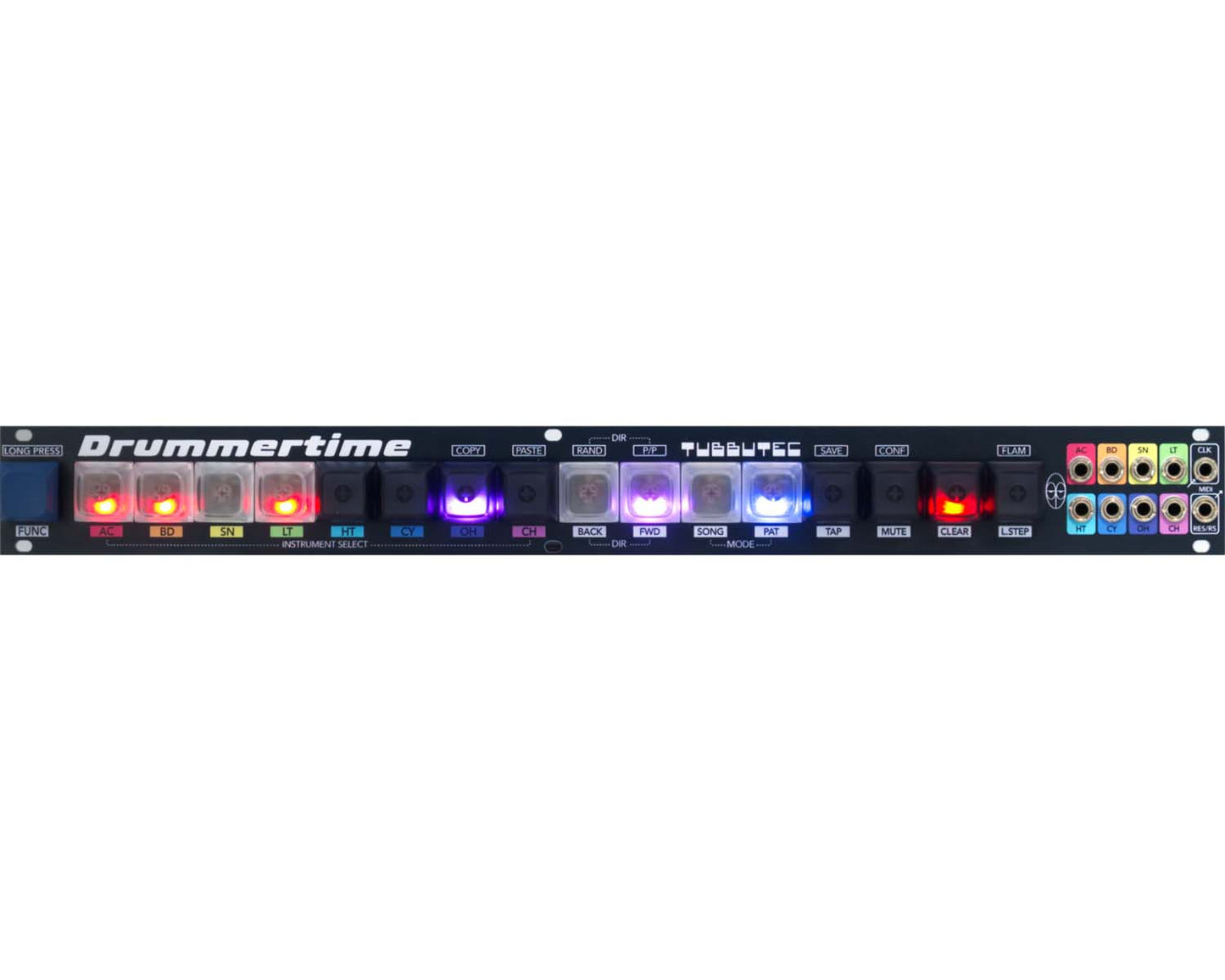 Tubbutec Drummertime 74HP 1U Clicky Buttons