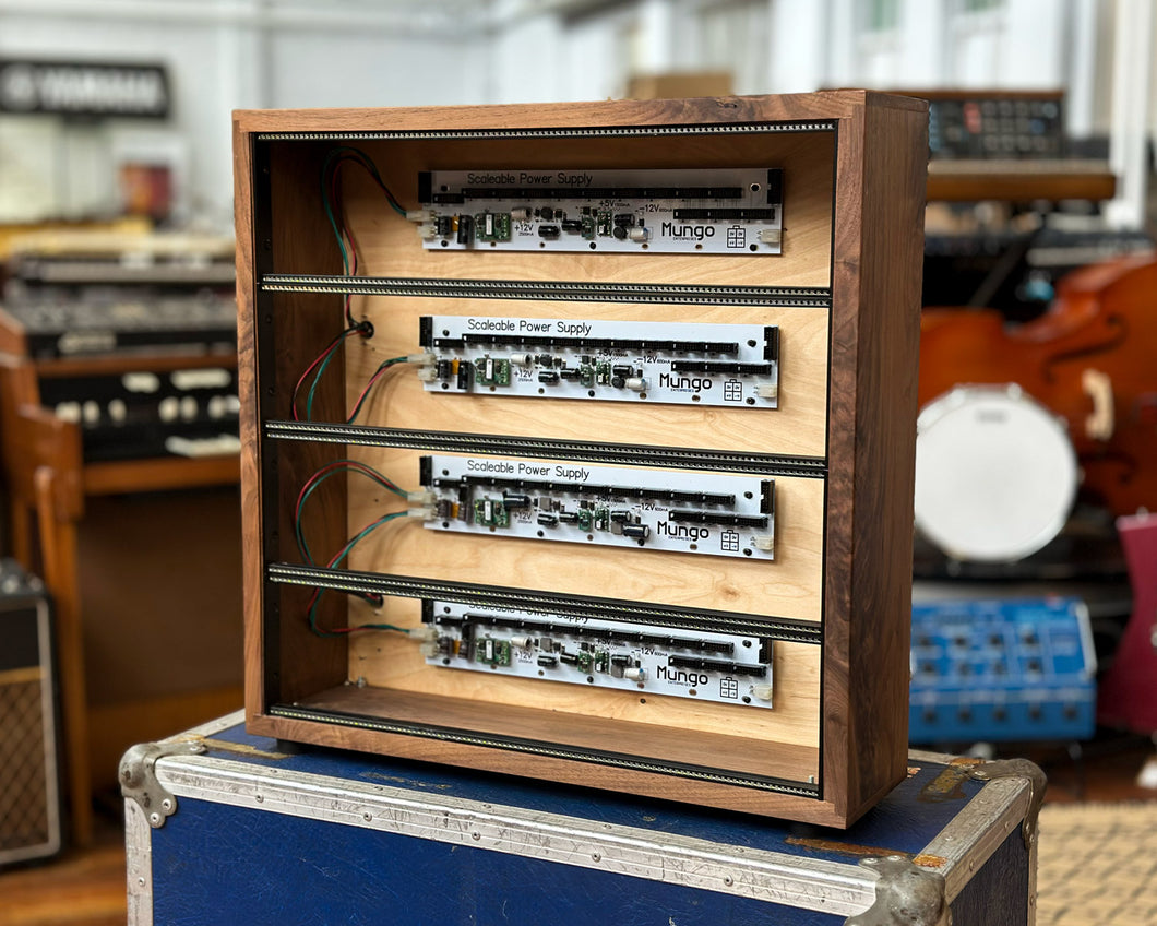 12U Solid Walnut Powered Eurorack Case w/ Mungo Power