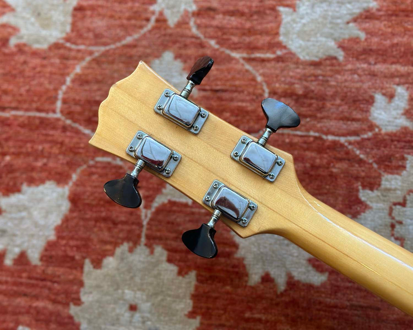 Univox Coily Semi-Hollow Electric Bass w/ Hiscox Case