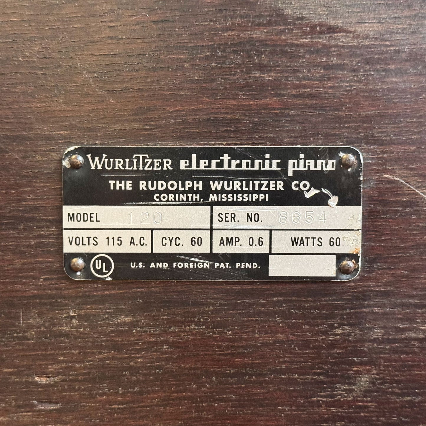 Vintage 1962 Wurlitzer 120 Electric Piano