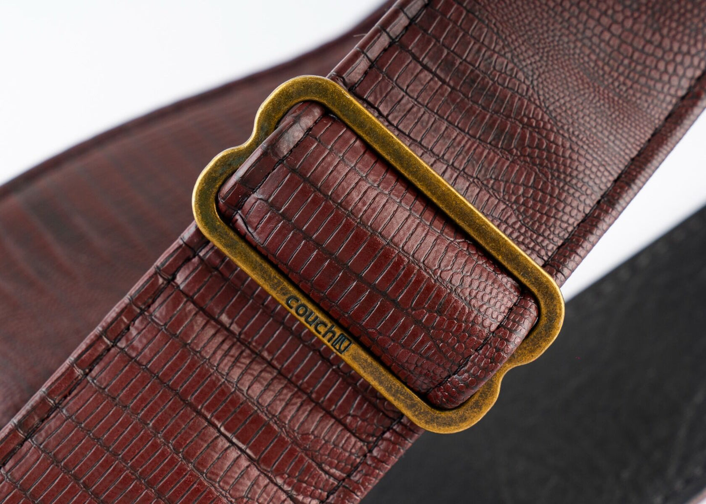 Couch Straps Oxblood Faux Lizard Skin Guitar Strap