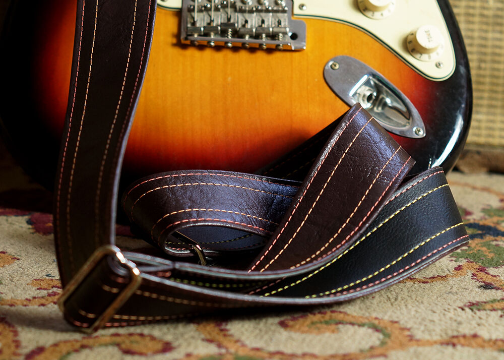 Couch Straps The Dark Walnut Vintage Cadillac Sunburst Deadstock Luggage Guitar Strap