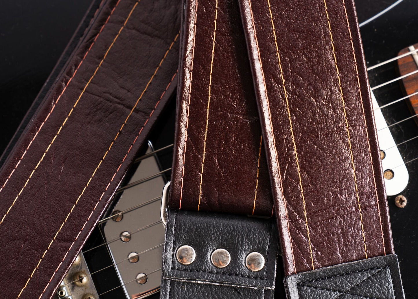Couch Straps The Dark Walnut Vintage Cadillac Sunburst Deadstock Luggage Guitar Strap