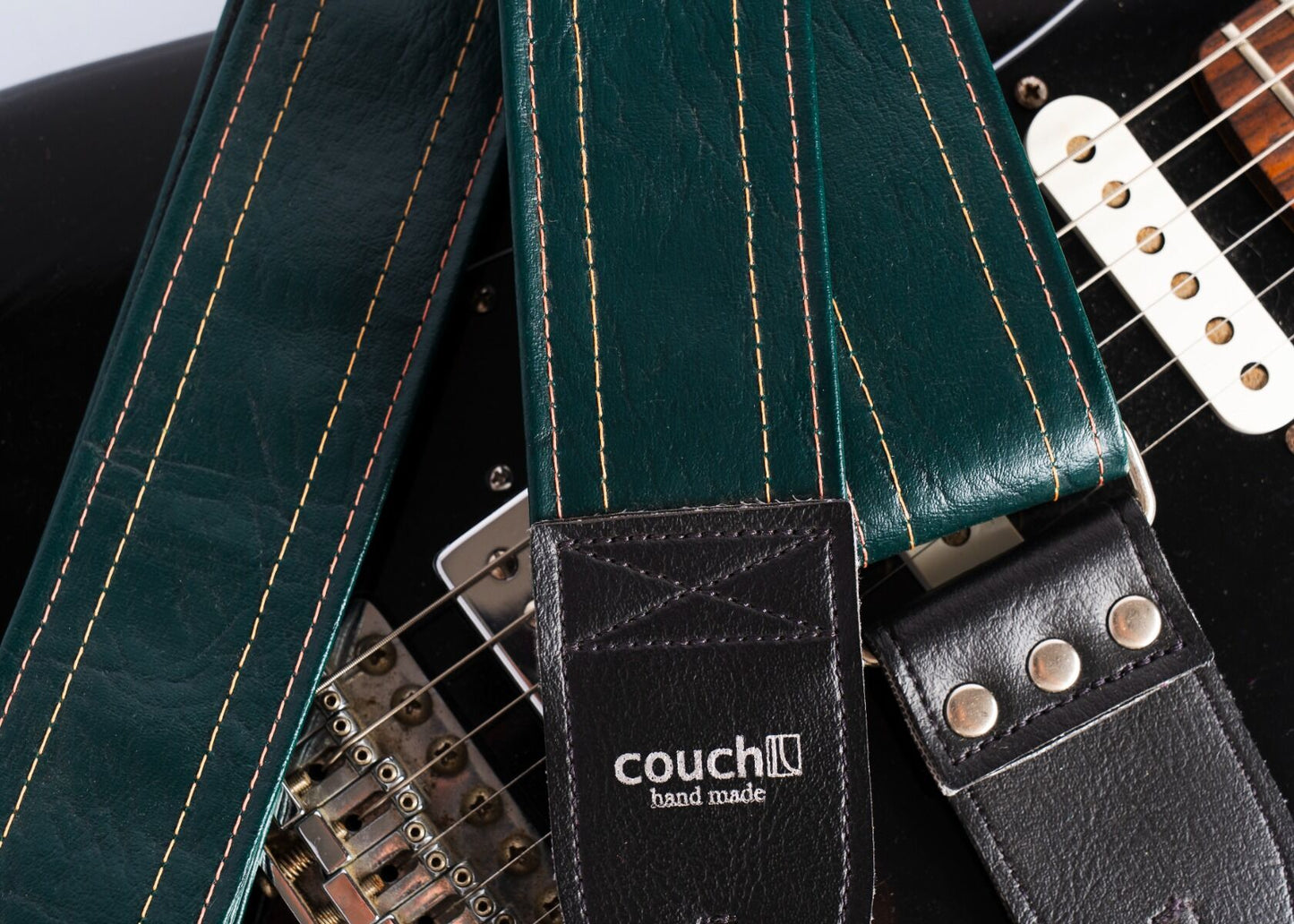 Couch Straps Vintage Sapphire Green Cadillac Sunburst Guitar Strap