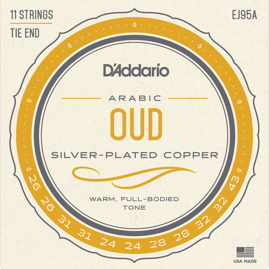 D'Addario EJ95A Oud Strings - Normal Tension 11-String Set for Arabic Tuning