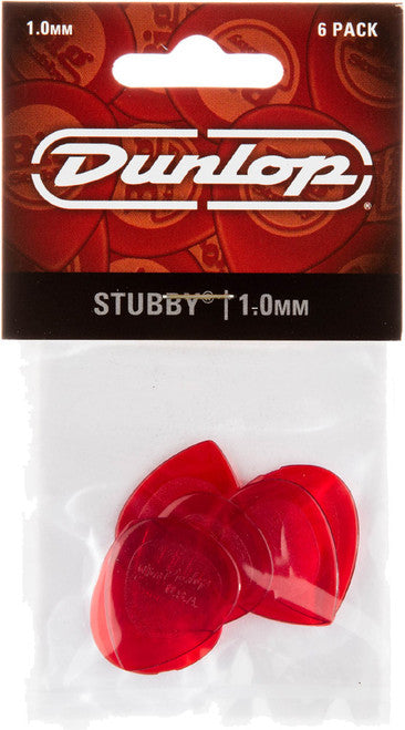 Jim Dunlop 1.0 Lexan "Stubby" Pick - 6 Pack