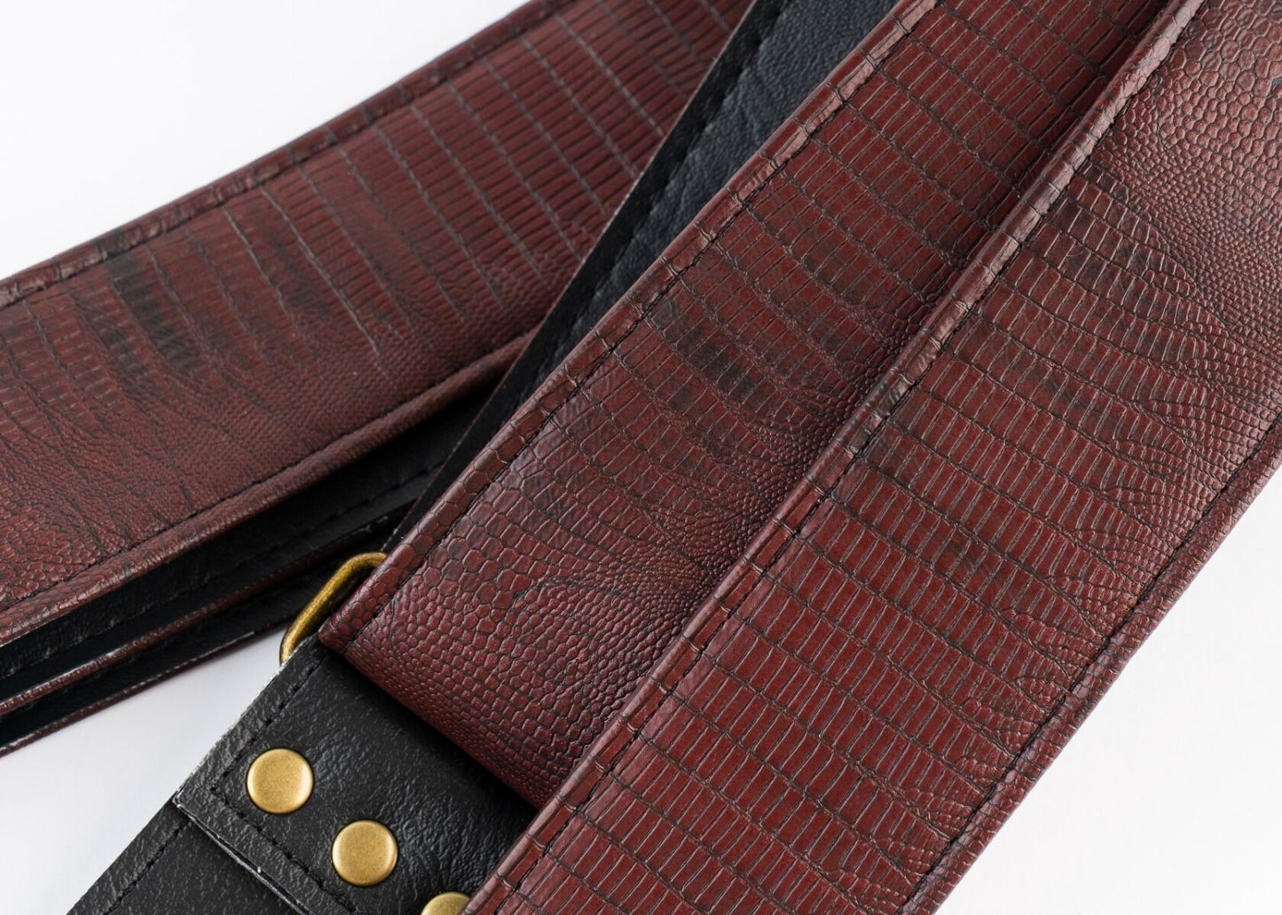 Couch Straps Oxblood Faux Lizard Skin Guitar Strap