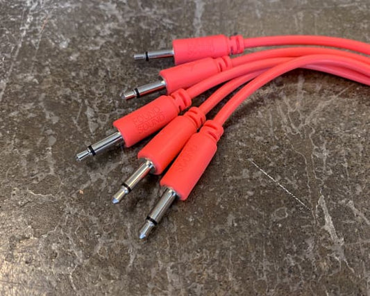 Found Sound 10cm Hot Pink Patch Cable x 5