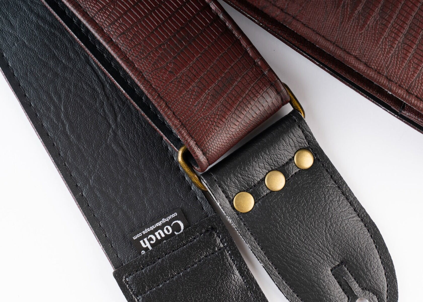 Couch Straps Oxblood Faux Lizard Skin Guitar Strap