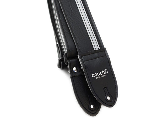 Couch Straps Black with Silver Racer X Guitar Strap