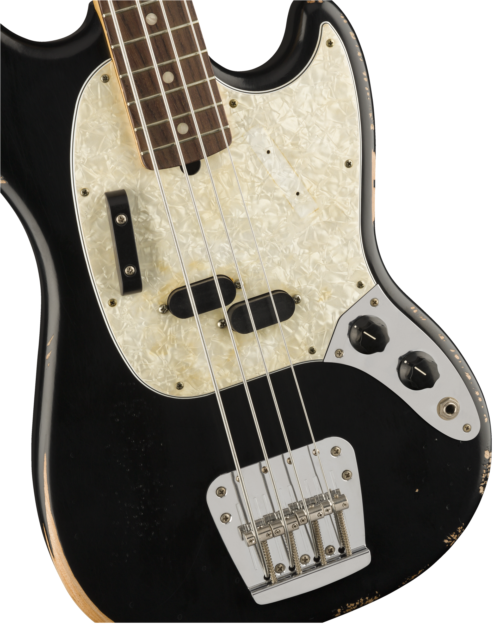 ベース FENDER JMJ Road Worn Mustang Bass Fender JMJ Road Worn Mustang Bass - Black – Found Sound