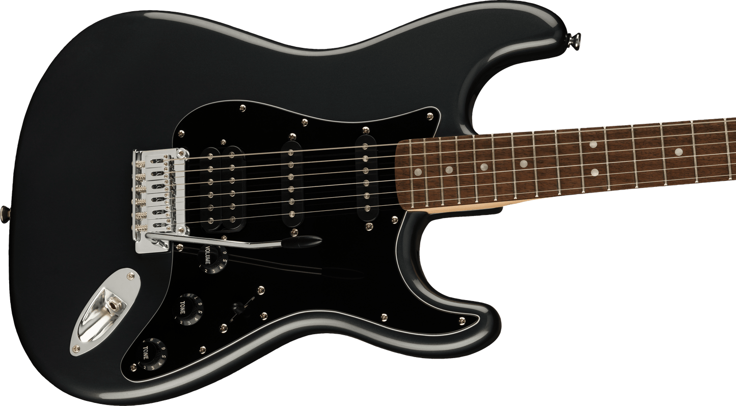 Fender Squier Affinity Series Stratocaster HSS Pack - Charcoal Frost Metallic with Frontman 15G