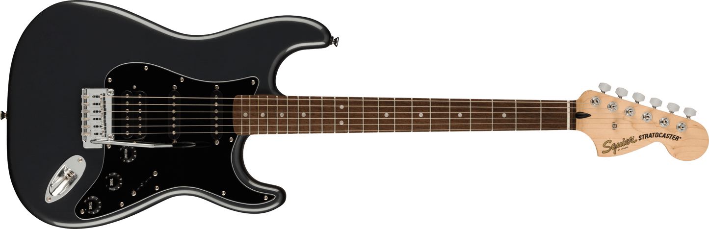 Fender Squier Affinity Series Stratocaster HSS Pack - Charcoal Frost Metallic with Frontman 15G