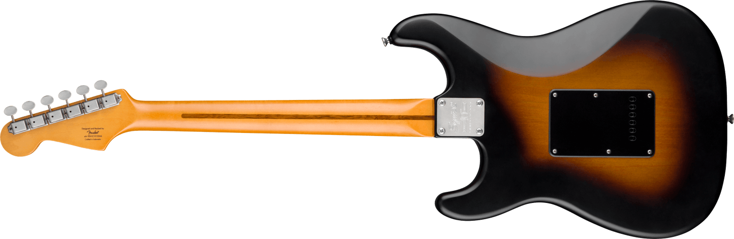 Fender Squier 40th Anniversary Stratocaster Vintage Edition - Black Anodised Pickguard - Satin Wide 2-Colour Sunburst