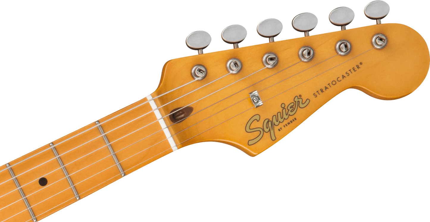 Fender Squier 40th Anniversary Stratocaster Vintage Edition - Black Anodised Pickguard - Satin Wide 2-Colour Sunburst