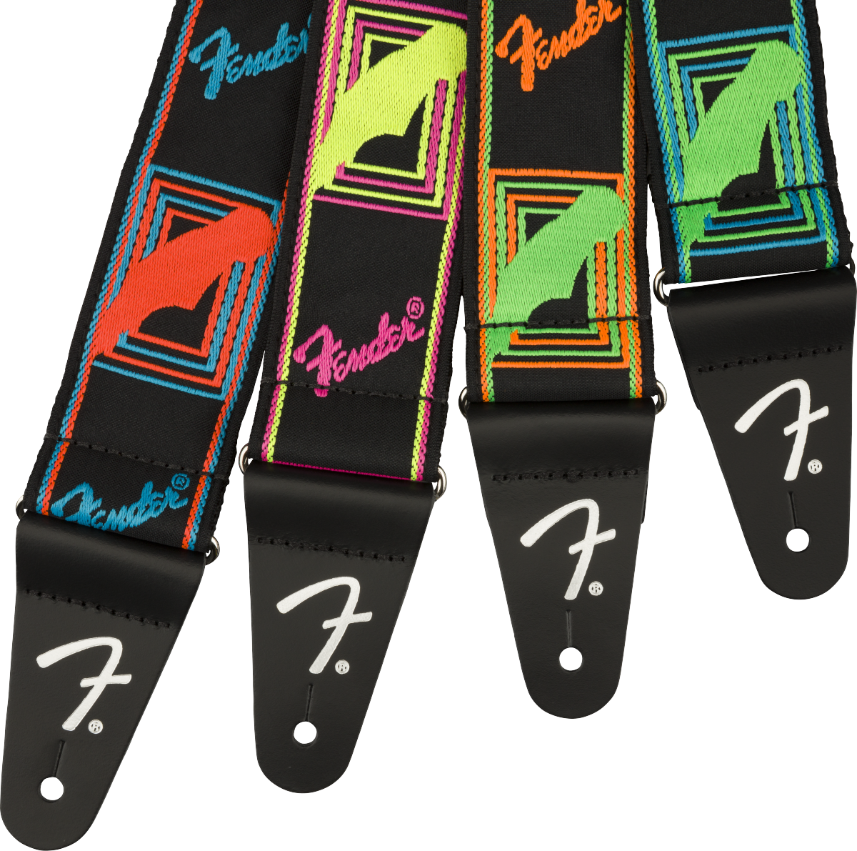 Fender Neon Monogrammed Strap - Blue/Orange