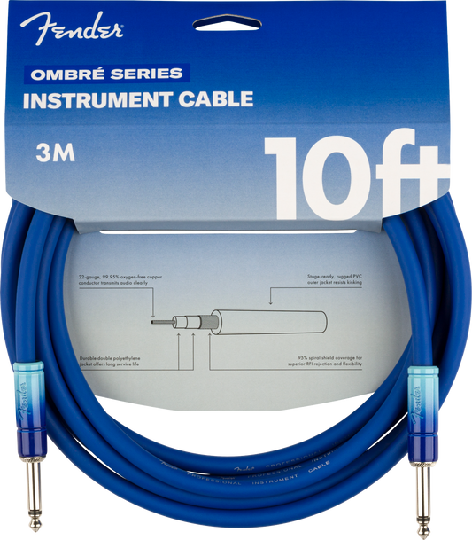 Fender 10' Ombré Instrument Cable - Belair Blue