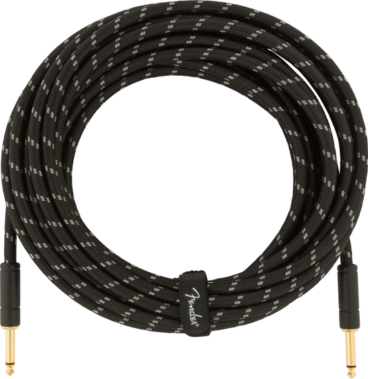 Fender Deluxe Series 25' Instrument Cable Black Tweed