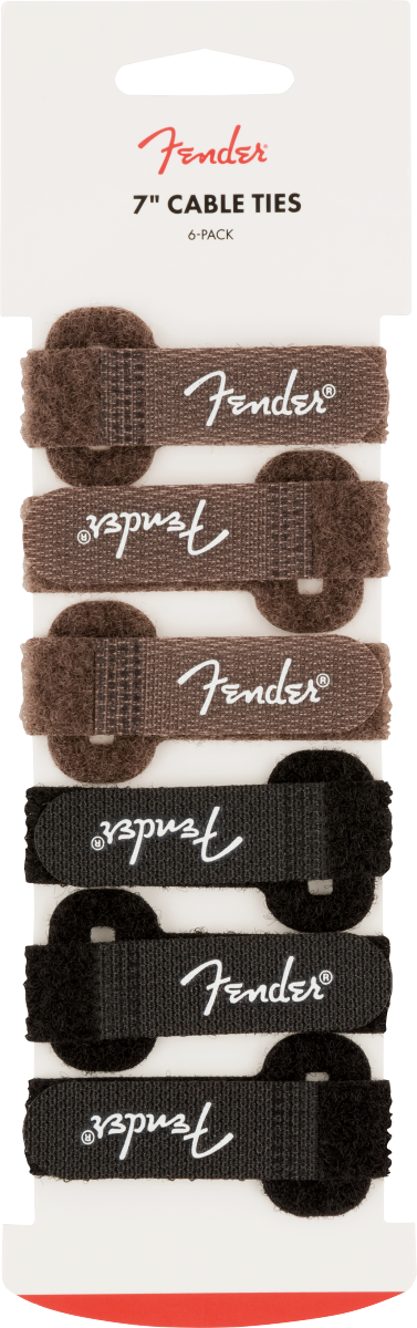 Fender 7" Cable Ties Black and Brown