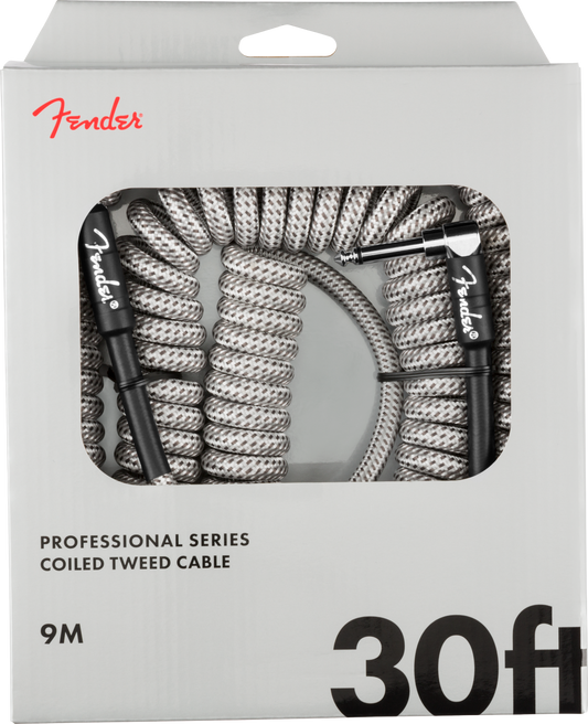 Fender Professional Coil Cable 30' - White Tweed