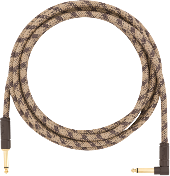 Fender 10' Angled Festival Instrument Cable Pure Hemp Brown Stripe
