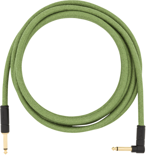 Fender 10' Angled Festival Instrument Cable Pure Hemp Green