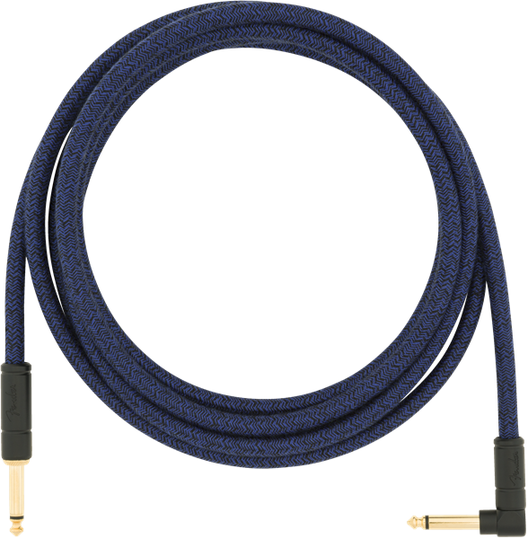 Fender 10' Angled Festival Instrument Cable Pure Hemp Blue Dream