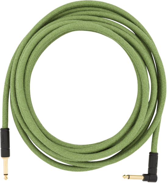 Fender 18.6' Angled Festival Instrument Cable Pure Hemp Green