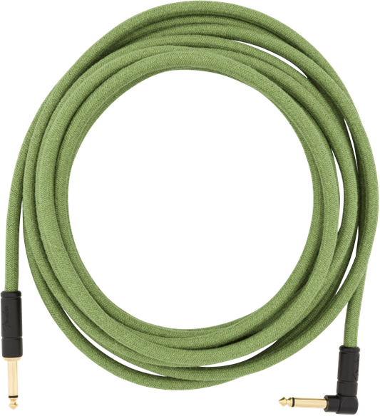 Fender 18.6' Angled Festival Instrument Cable Pure Hemp Green