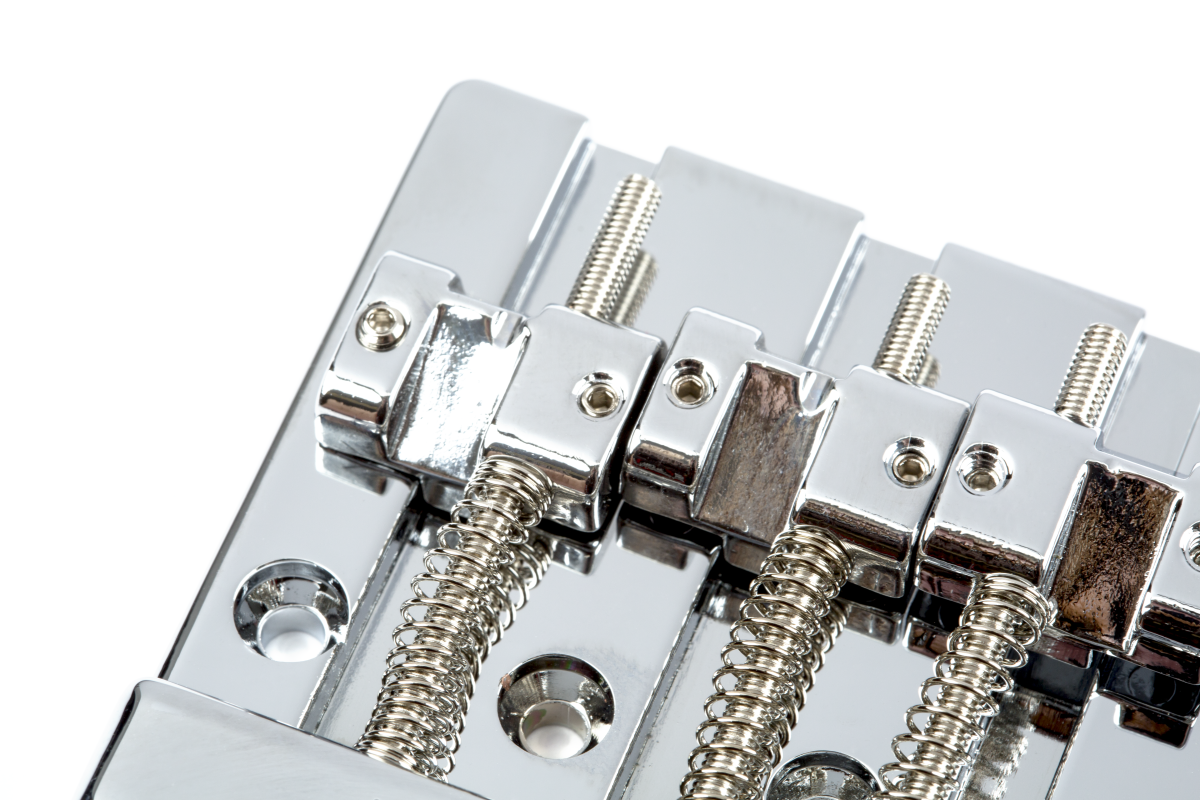 Fender HiMass 4-String Bass Bridge Assembly With Brass Saddles - Chrome