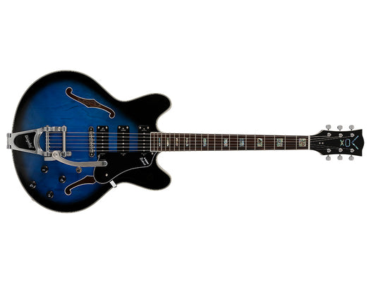 Limited Edition VOX Bobcat S66 Bigsby - Sapphire Blue With Hard Case
