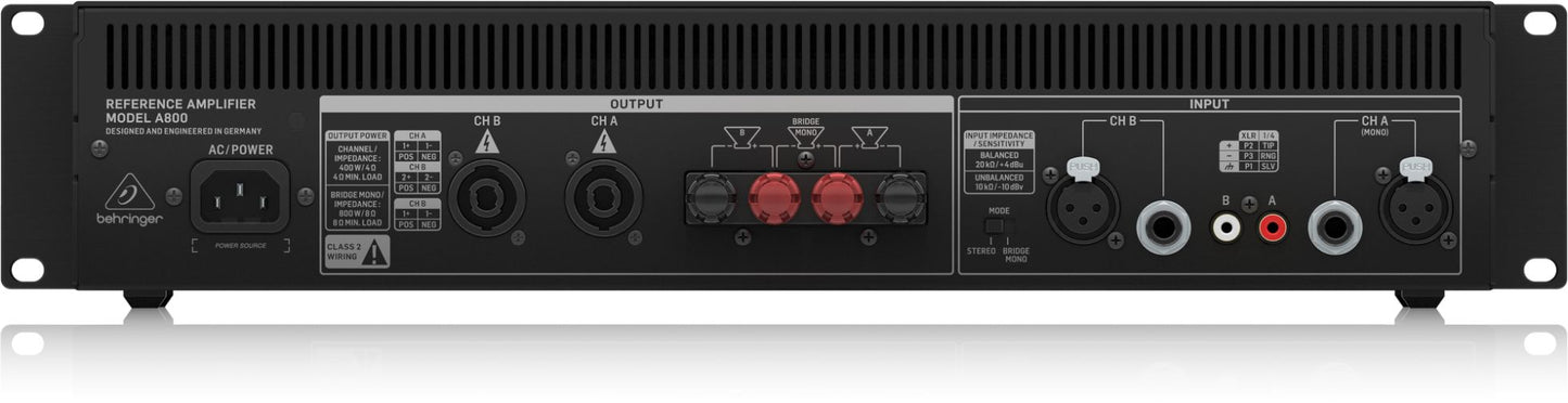 Behringer A800 Professional 800-Watt Reference-Class Power Amplifier