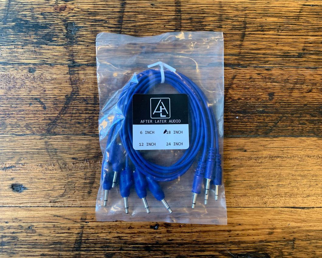 After Later Audio 45cm Single-end Stackable Patch Cable 5 Pack - Blue