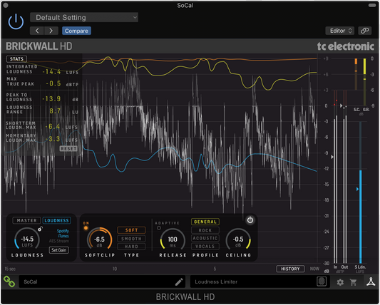TC Electronic BRICKWALL HD-DT Mastering Limiter Plug-In w/ Desktop Interface