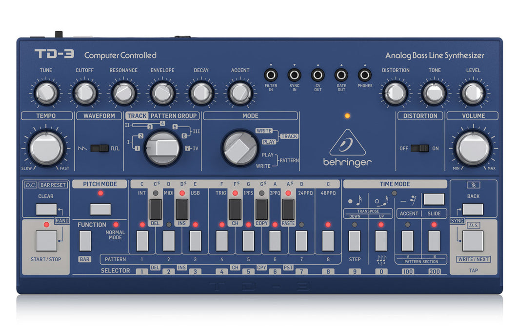 Behringer TD-3 Blue Analog Bass Line Synth