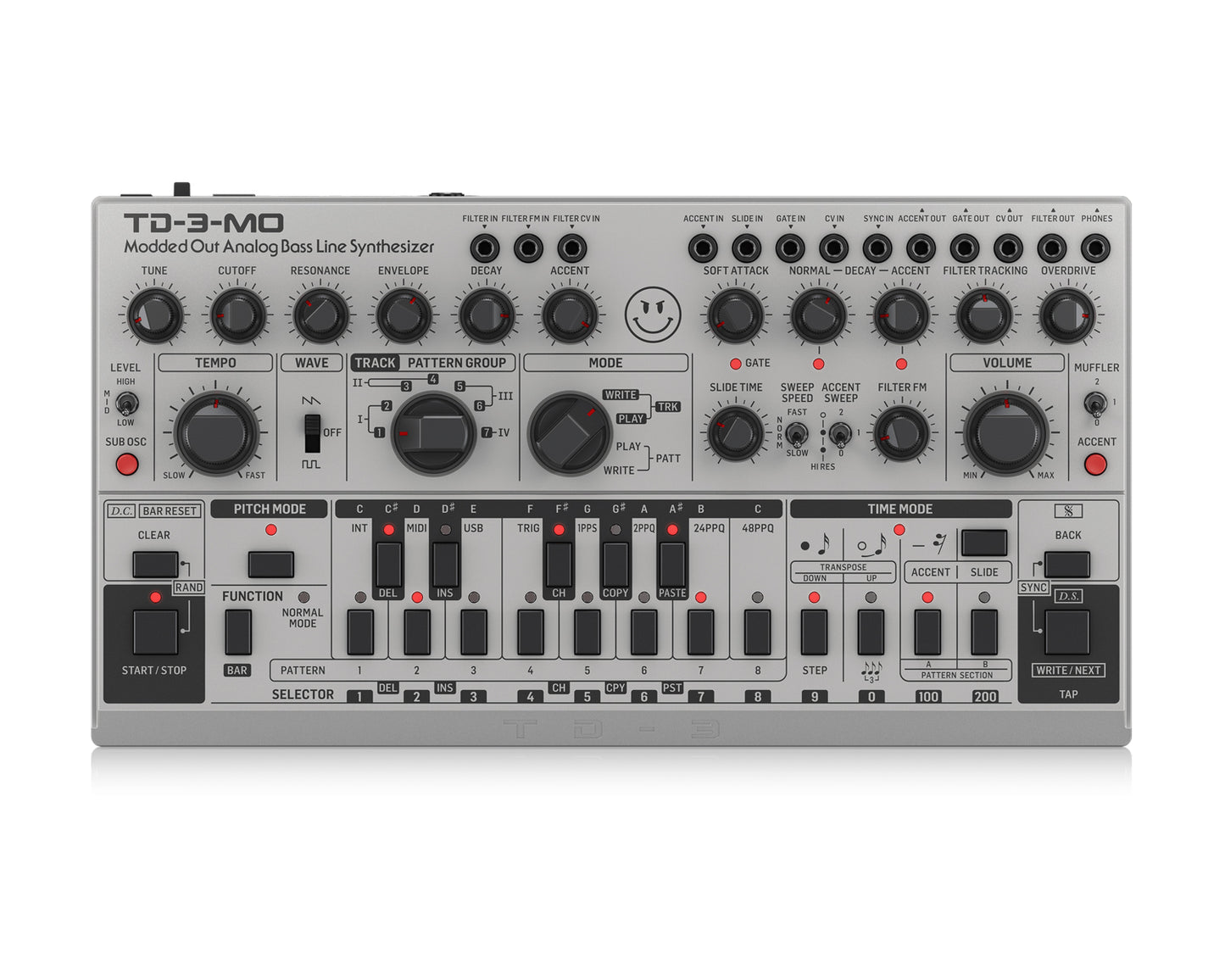 Behringer TD-3 MO SR Modded Out Silver Analog Bass Line Synth