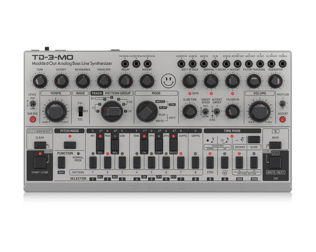 Behringer TD-3 MO SR Modded Out Silver Analog Bass Line Synth